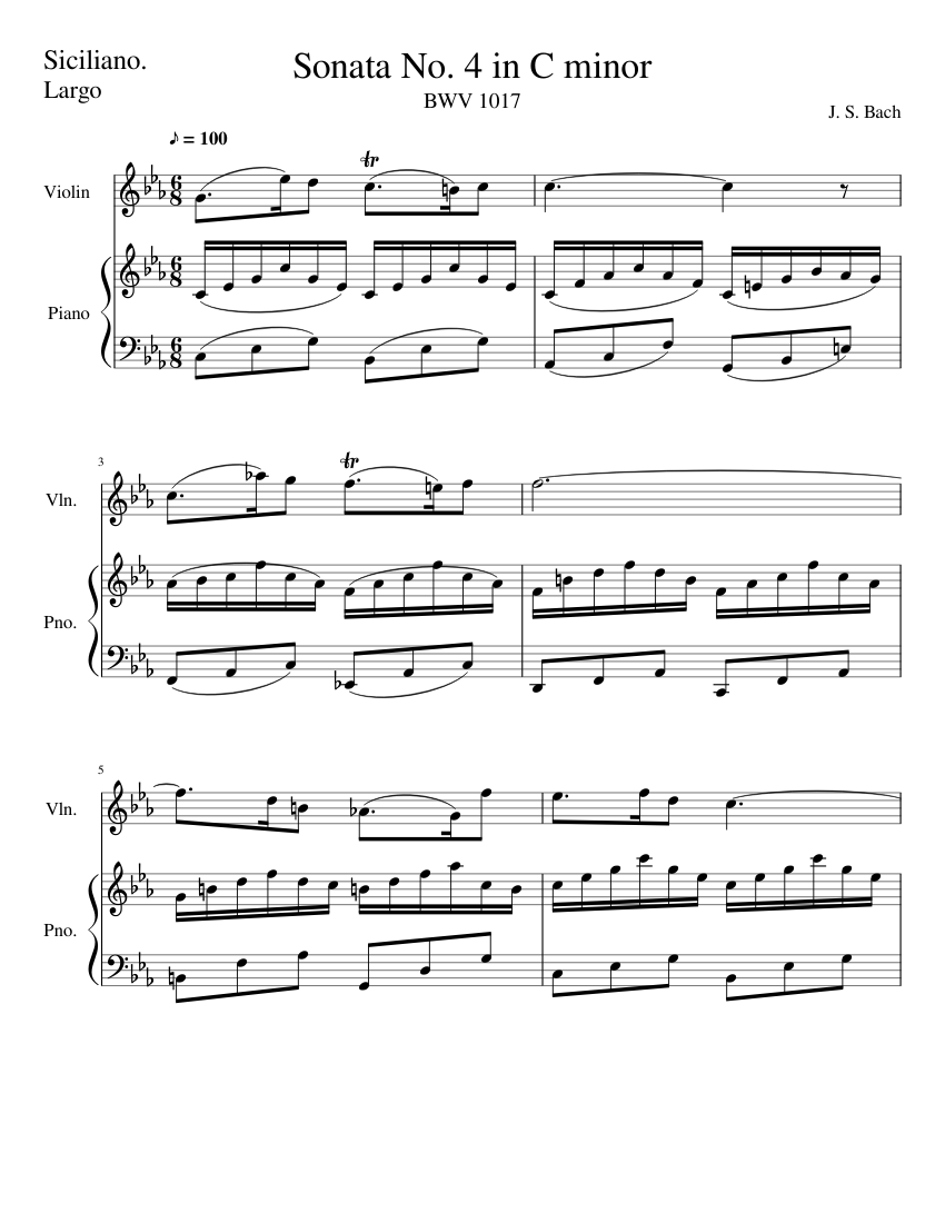 bach violin sonata no 1